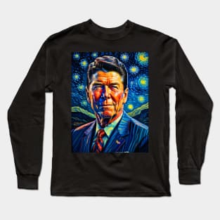 Ronald Reagan in starry night Long Sleeve T-Shirt